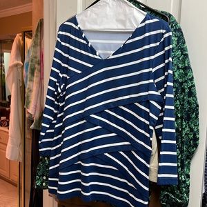 J. McLaughlin nautical stripe V-neck top